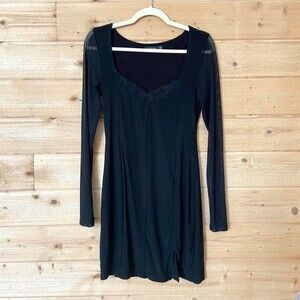 Glassons Mesh Lace Mini Dress in Black EUC